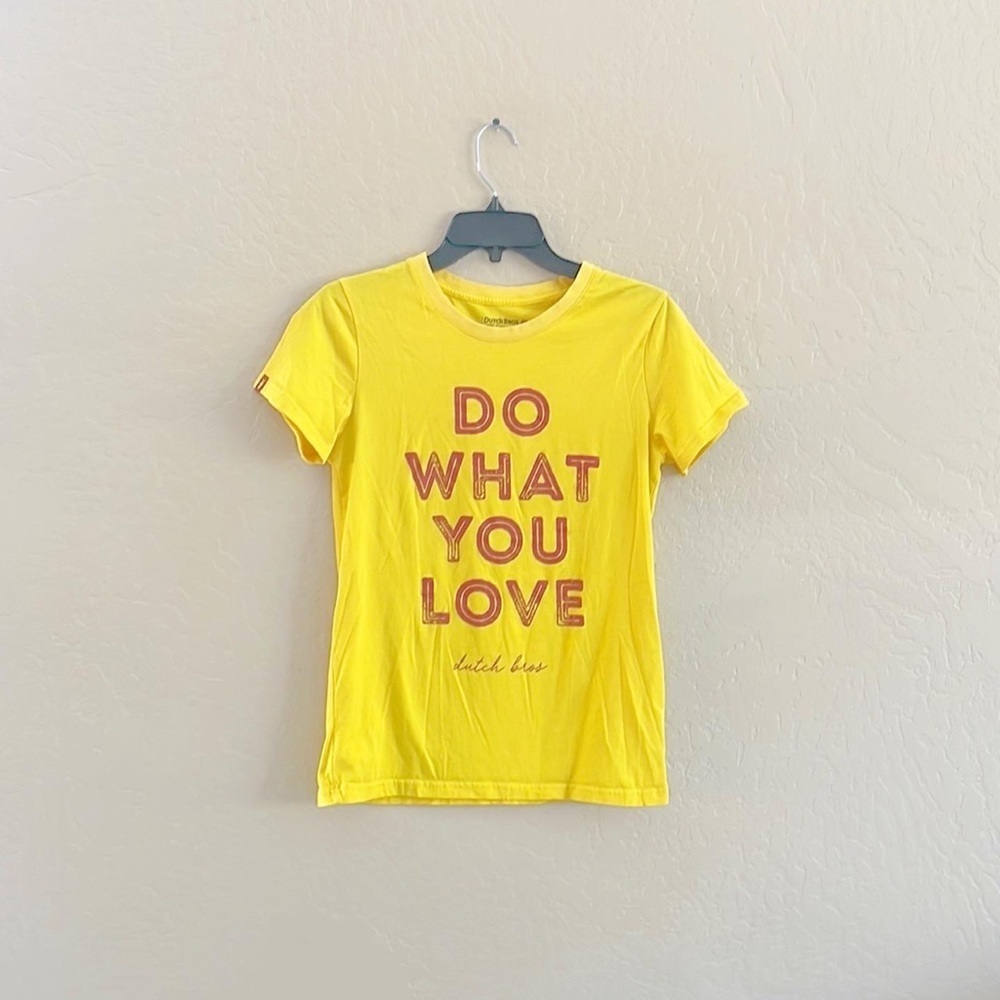 🌿Final Sale‎ Dutch Bros Do What You Love Yellow Tshirt